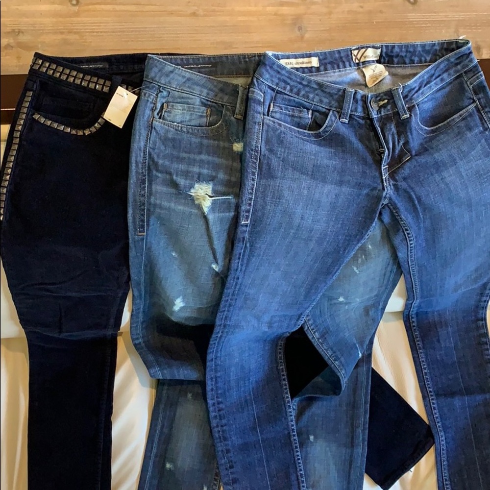 3 Pairs William Rast Jerri Ultraskinny Jeans 26